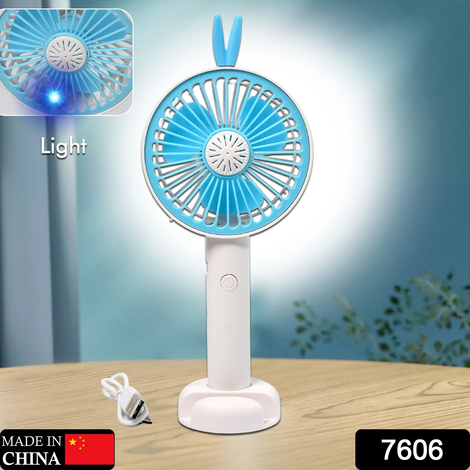 7606 Mini Portable Hand Fan USB Rechargeable Fan With Led Light Fan for Indoor and Outdoor Use by Women and Men Table Standing Stand Included DeoDap 7606 Mini Portable Hand Fan USB Rechargeable Fan With Led Light Fan for Indoor and Outdoor Use by Women and Men Table Standing Stand Included DeoDap